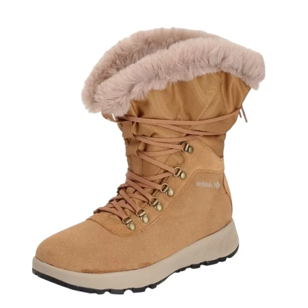 Columbia Slopeside Village Tan Suede Lace Up Insulated Waterproof Size 10